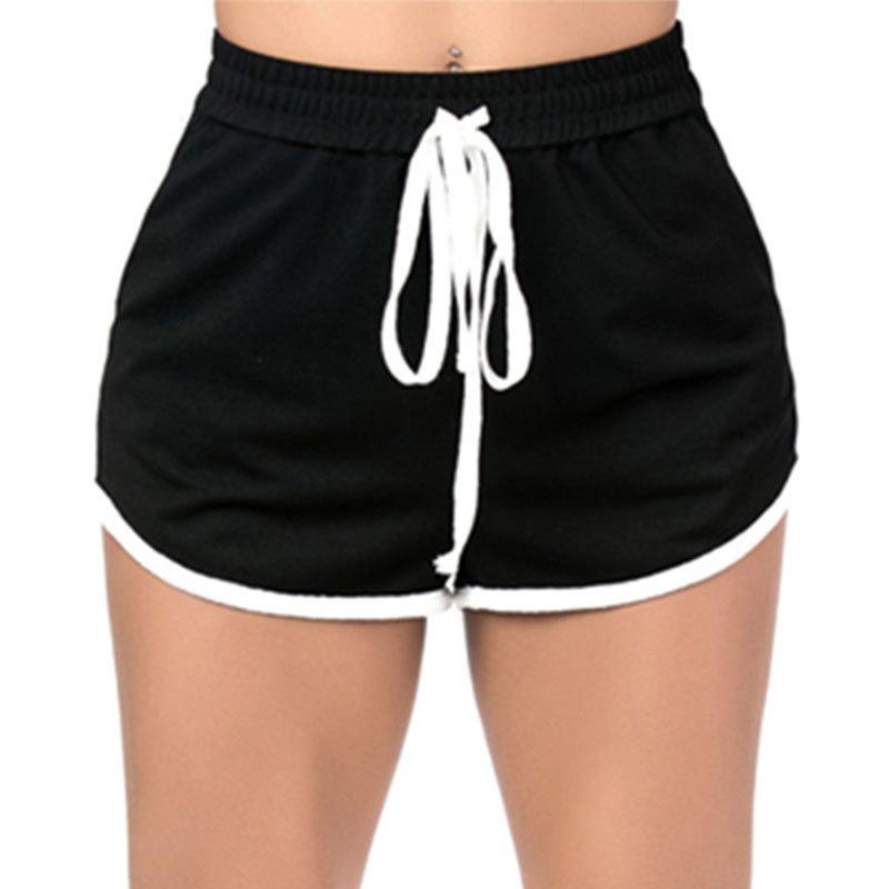 

Casual women' shorts European and American commuter slacks sportswear running slacks, Black