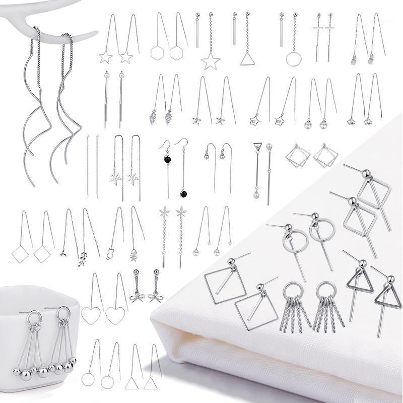 

925 Sterling Silver Earrings Statement Geomotric Drop Earrings For Women Girls Dangle brincos pendientes Wholesale Modern Bijoux1