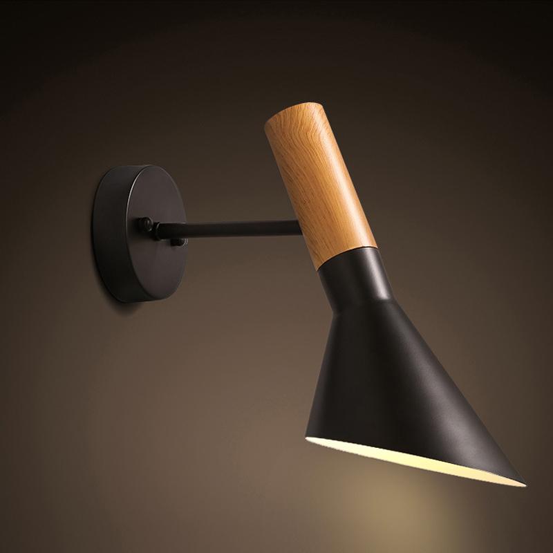 

Jane European style living room corridor bedroom bedside lamp industrial wind aluminum alloy wrought iron LED wall lamp