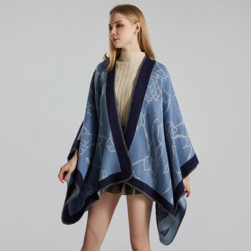

2021 NEW Poncho Women Capes Winter Cashmere Scarf Warm Blanket Shawls and Wraps long Tassels Ladies Cloak Feminino