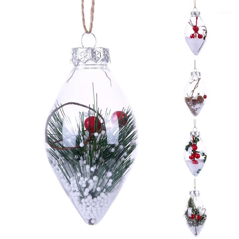 

Christmas Tree Refillable Cone-Shaped Clear Plastic Ball Ornaments Home Party Holiday Wedding Hanging Decorations1