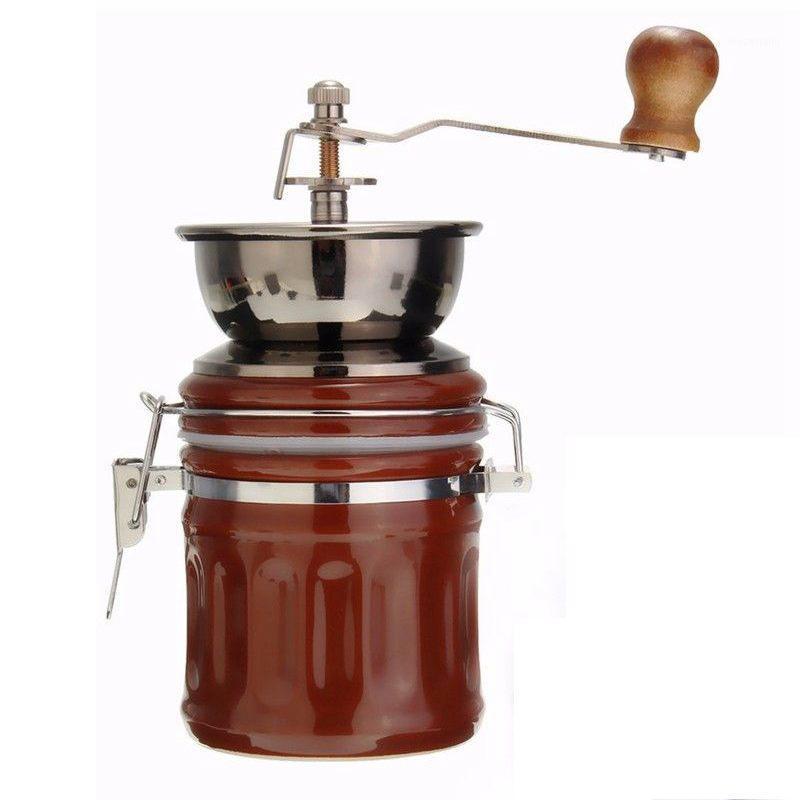 

Retro Stainless Steel Ceramic Manual Coffee Bean Grinder Nut Mill Hand Grinding Tool1
