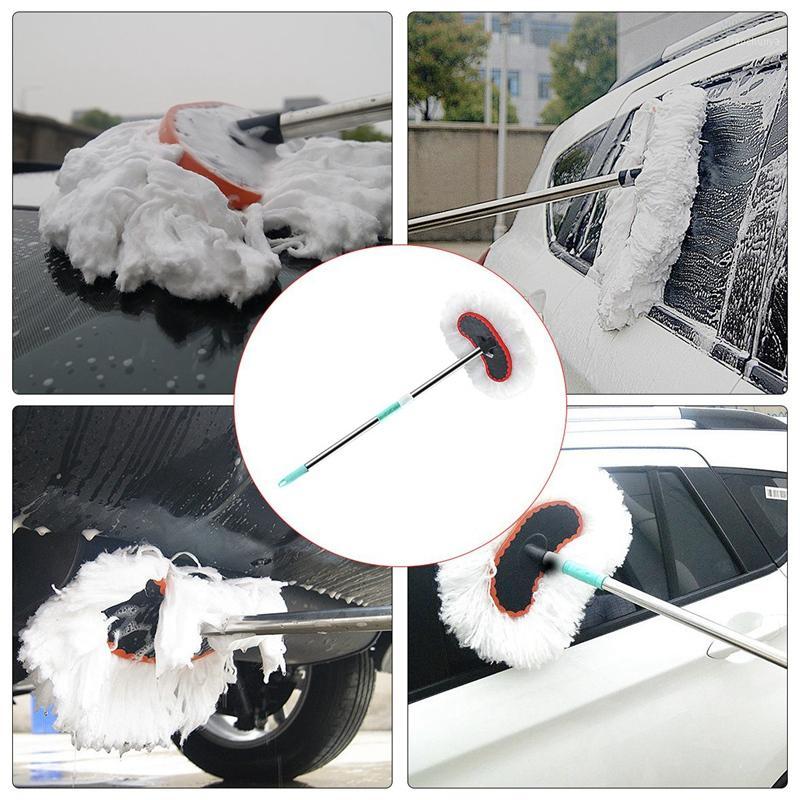 

NEW-95cm Car Wash Cleaning Brush Milk Silk Microfiber Telescoping Tool Care Dust Mop Cleaning Dirt Wash Duster Brush1