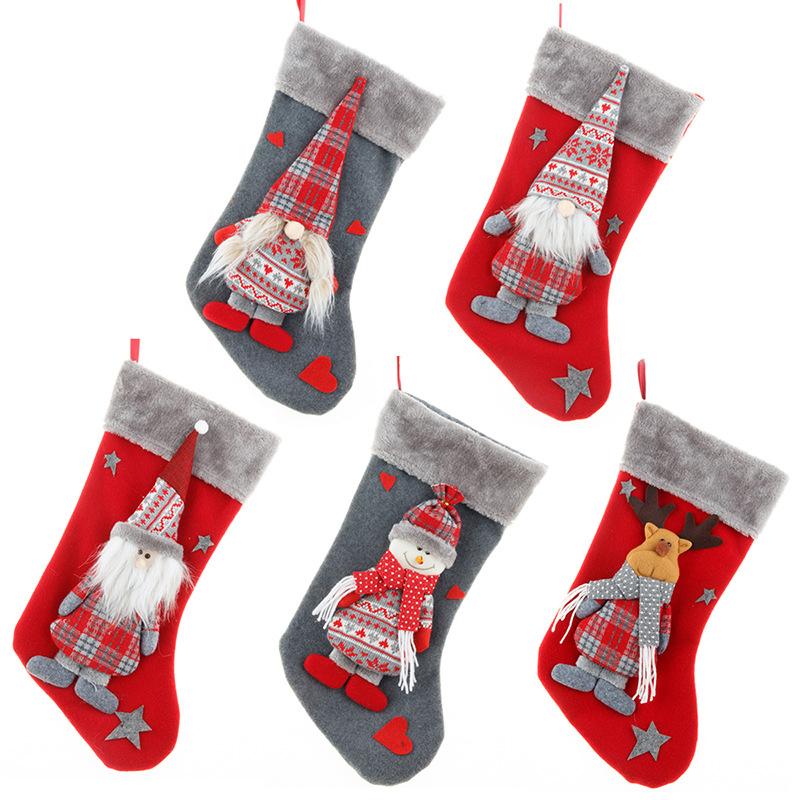 

Christmas Stocking, Faceless Doll Christmas Stocking Sock Ornaments Candy Gift Bag Xmas Party Home Hanging Decoration·