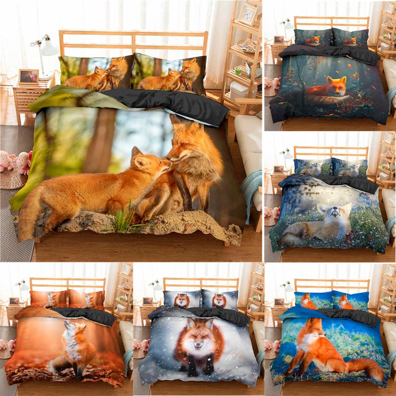 

ZEIMON Animal Wolf Bedding Set Duvet Cover and Pillowcase Cartoon Home Textiles 3D Digital Printing Pattern Xmas Decoration, Bt05-1