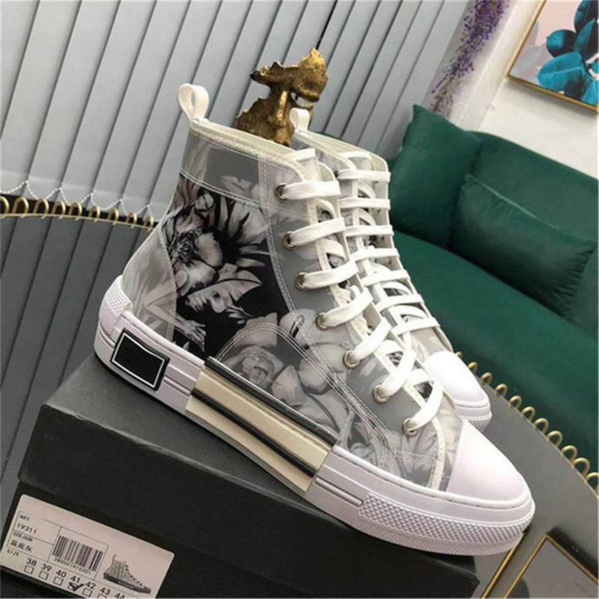 2020 new limited edition custom printed canvas shoes, fashion versatile high and low shoes, with original packaging shoe box delivery c24