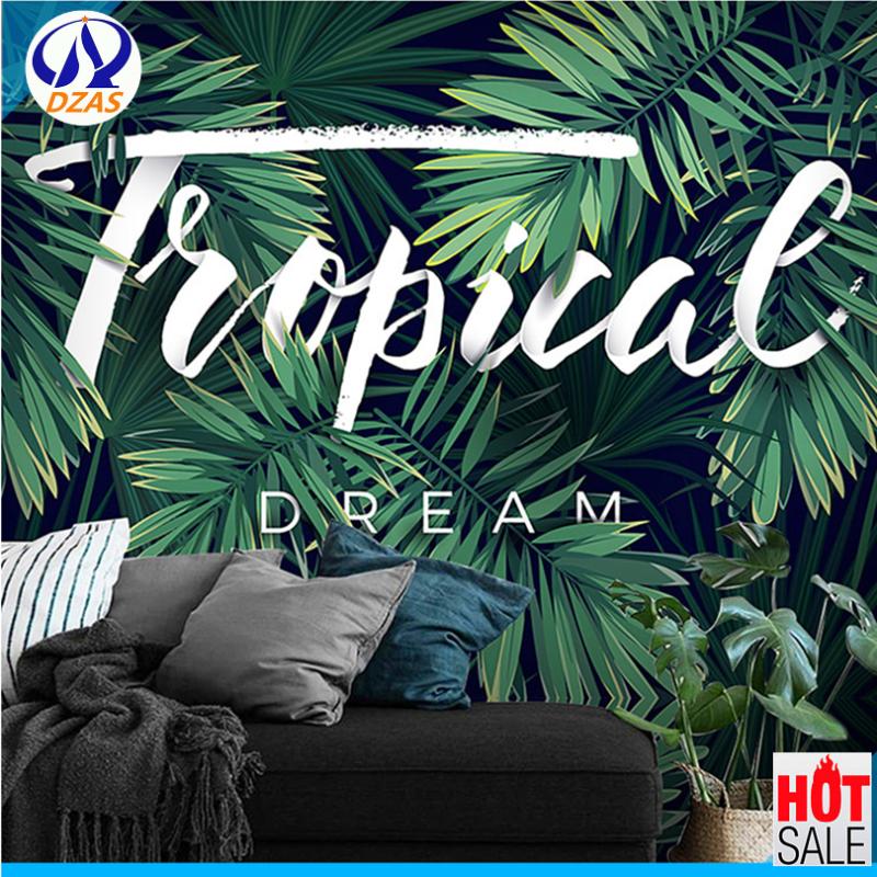 

2020 3D Rainforest Forest Wallpaper Leisure shop living room Creative TV background garden AS-CX green plant mural