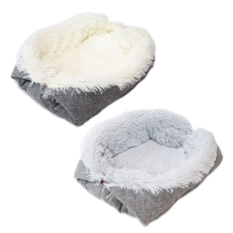 

Plush Nest Pet Mat Dual-use Warm Winter Kennel Lovely Dog Bed Sofa Cushion T5EB