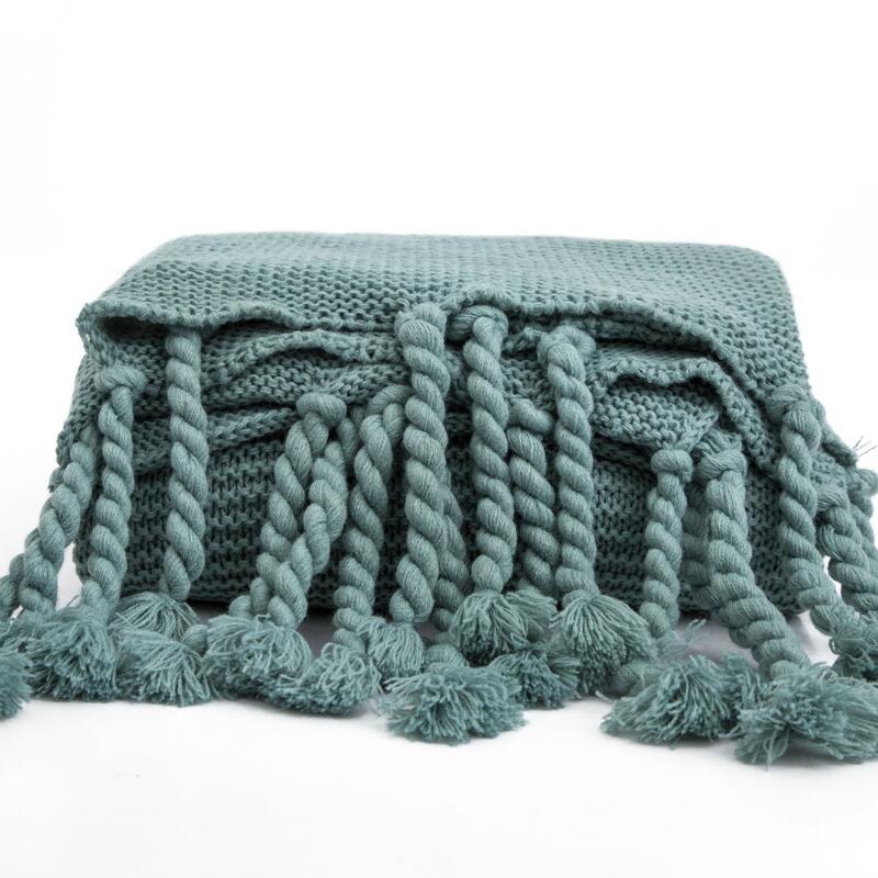 

Tassel Knitted All Season Popular Home Bed Furniture Blanket Shopping Women Manta Comforter Drop Covering