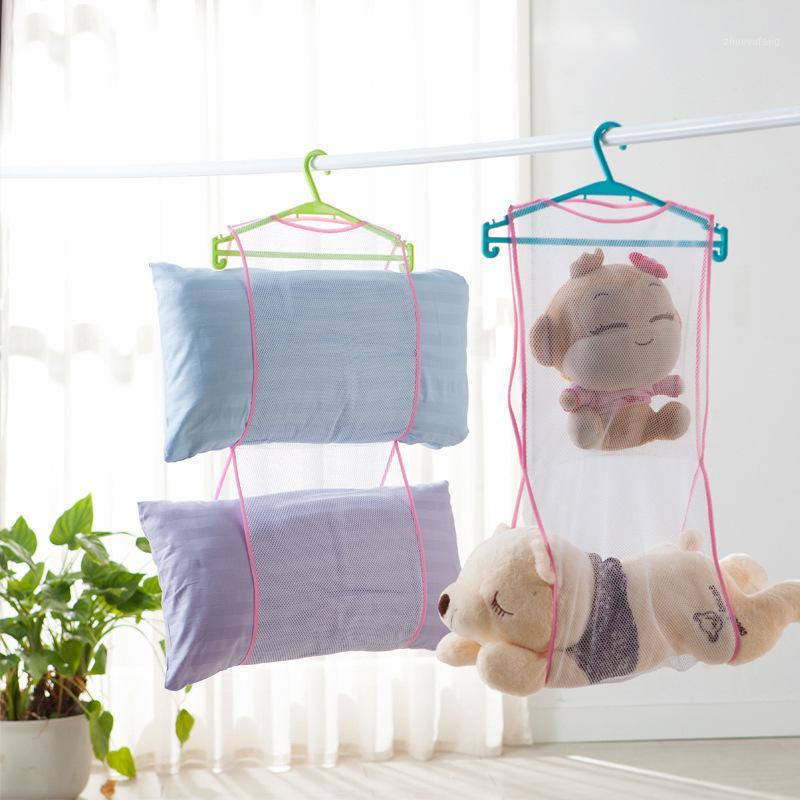 

Storage Bags Balcony Windproof Frame Fixed Pillow Multifunctional Toys Drying Rack Racks Hanging Net Home Container(F)