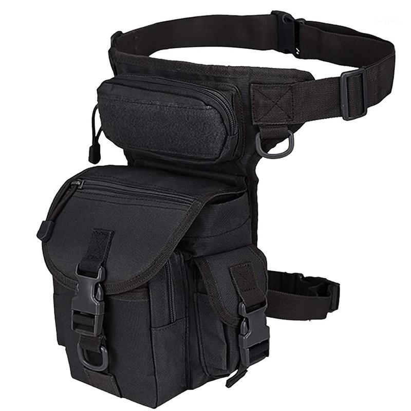 

Men Leg Bag Waterproof Waist Pack Belt Bag Hiking Camping Cycling1, Black color