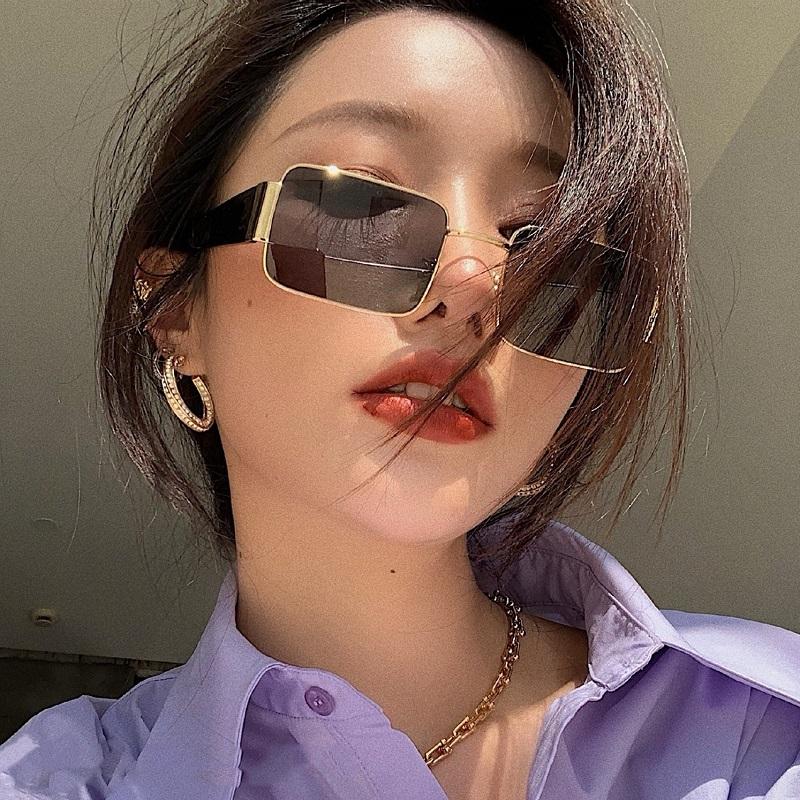 

LONSY Classic Retro Sunglasses Women Metal Frame Square Sun Glasses Ladies Ocean Lens Sunglasses Oculos Lunette De Soleil Femm