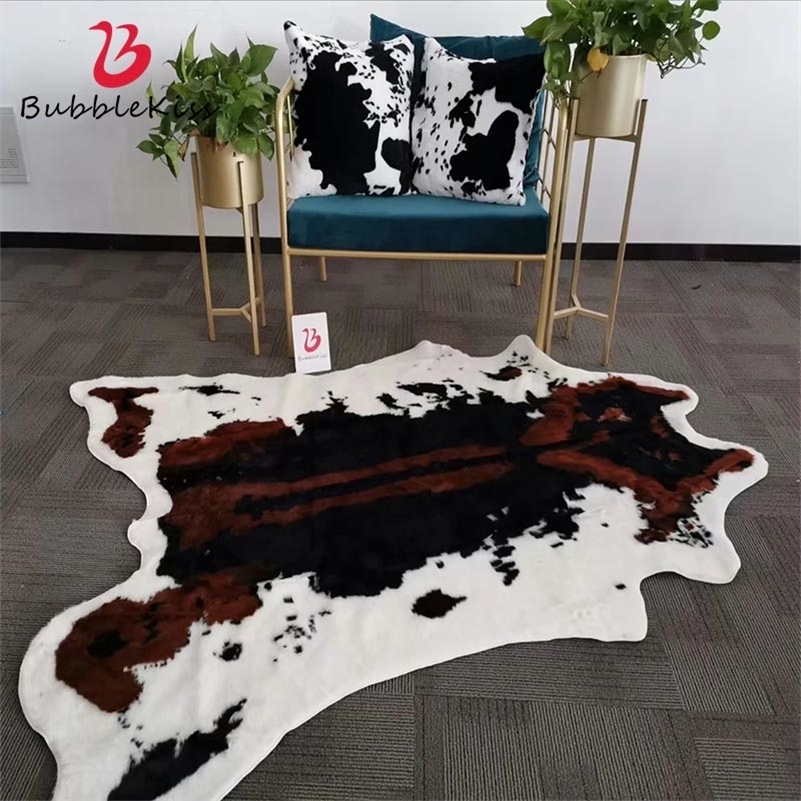 

Cow Style Carpets For Living Bedroom Kid Room Home Carpet Floor Door Decor Imitation leather Fashion Area Rugs Mat 201214