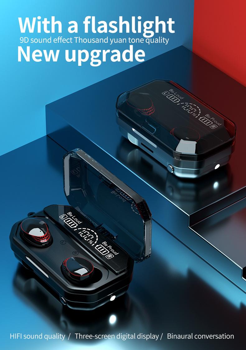 

Hot Sale A18 Wireless Bluetooth Earphone with Microphone Sports Waterproof Wireless Headphones Headsets Earbuds Touch Control, Black