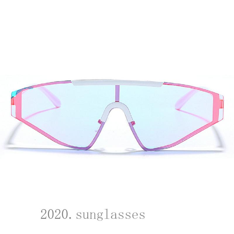 

Sunglasses 2021 Fashion One Piece Colorful Women Brand Designer Vintage Metal Punk Goggles Men Driving Shades FML