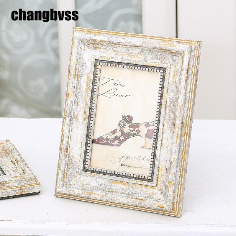 

Luxury Brown Photo Frames American Style Quality Wood Picture Frame Family Photos Desktop Decor Wedding Gift fotolijst