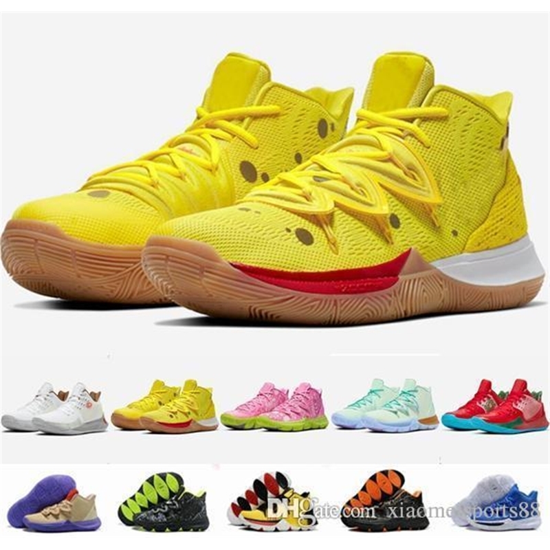 

Arrival kids Kyrie Shoes TV PE Boots Shoes 5 For Cheap 20th Anniversary Sponge x Irving 5s V Five Sports Sneakers, As shown in illustration