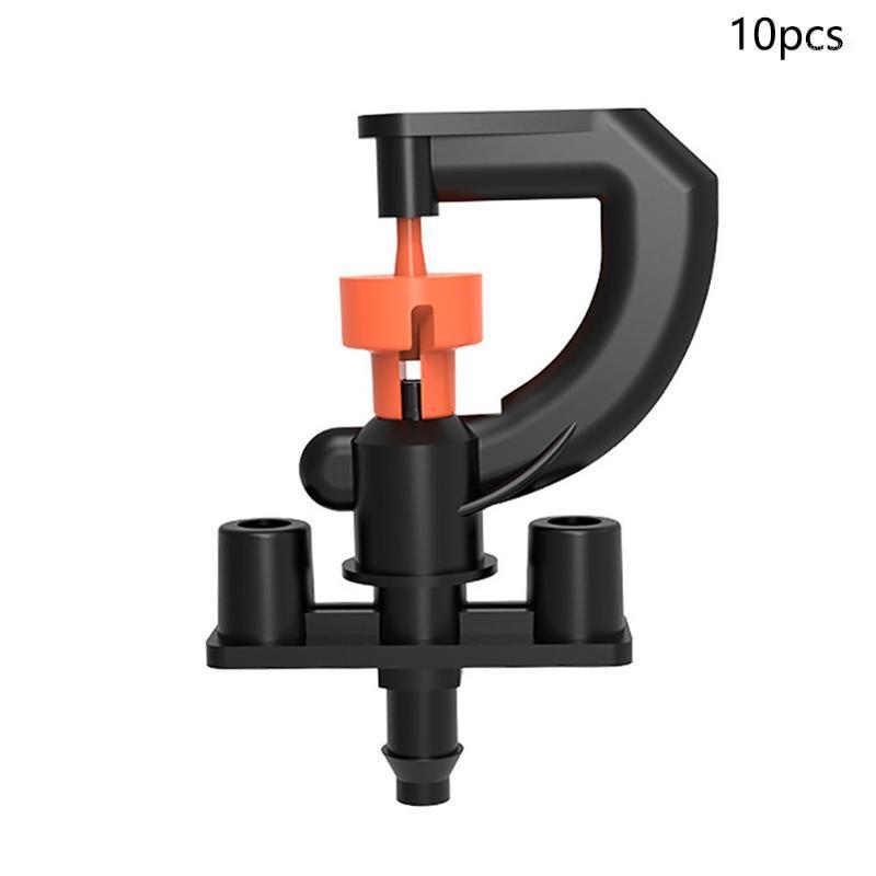 

10 Pcs Nozzle Plastic Micro Irrigation Garden 360 Degrees Rotating Tools G Shaped Sprinkler Water Misting Portable With Holder1, As pic