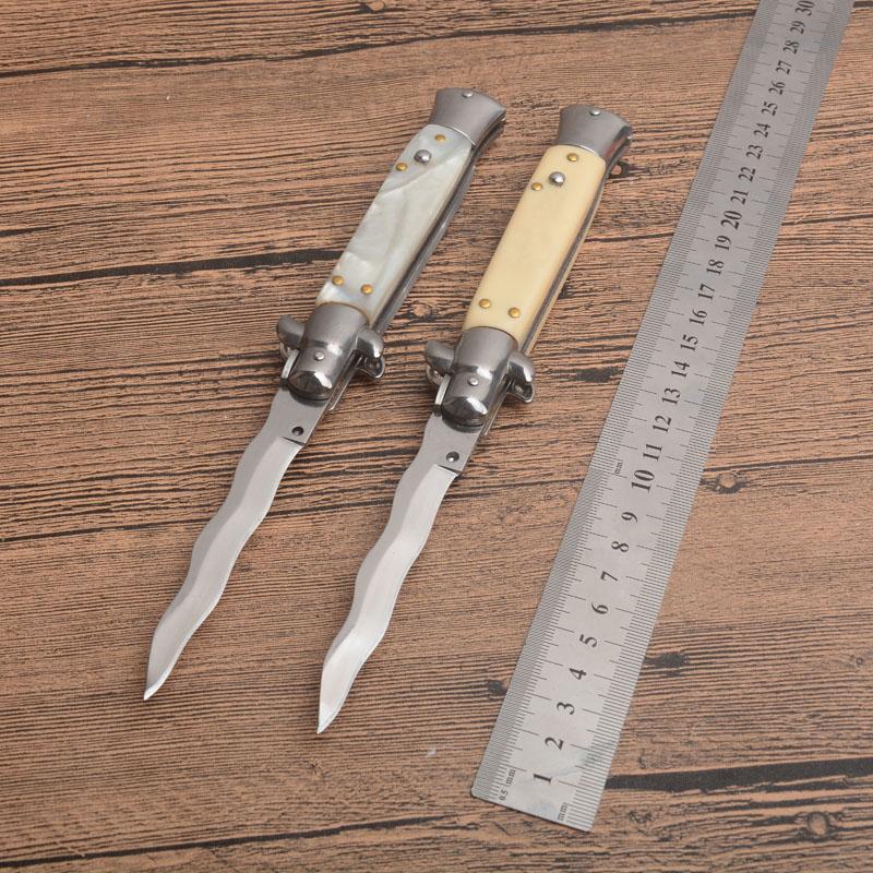 

9 Inch Italian Auto Godfather Stiletto Mafia Folding knife Pocket knives 440 Stainless steel blade Camping tactical knives EDC Tool