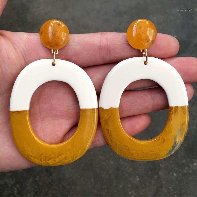 

UJBOX 2020 Long Geometric Oval Square Resin Earrings Women Amazing Wedding Party Drop Earrings Ins Hot Sale1