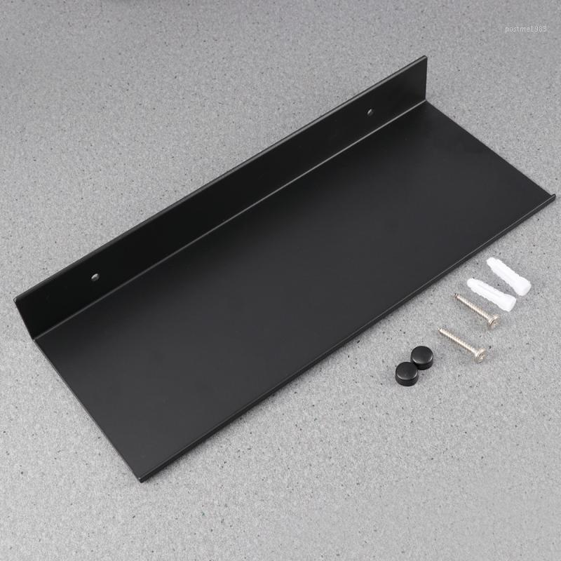 

Black Bathroom Shelf Wall Mount Shelving Space Saving Rustproof Extra Strong Floating Shelves Storage Rack(40cm)1