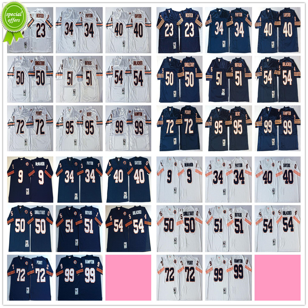 

NCAA Football Retro Vintage 34 Walter Payton Jersey Mens Blue Cheap 9 Jim McMahon 23 Devin Hester 40 Gale Sayers 50 Mike Singletary Jerseys, Black;red
