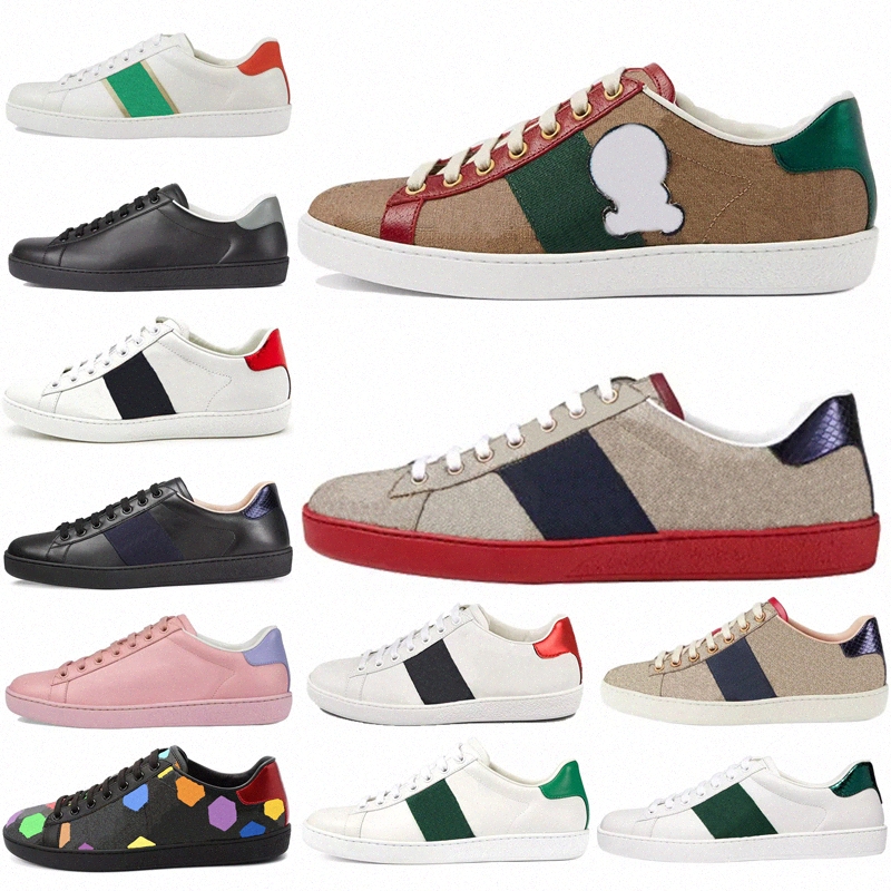

2021 luxurys designers shoes Men Women Sneaker Casual Shoes Top Quality Snake Chaussures Leather Sneakers Ace Bee Embroidery Shoe 36-4 p7XP#, Deep blue