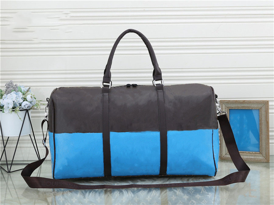 

brand men luxury women travel bag PU Leather duffle designer luggage handbags large capacity sports 50*24*32cm, Black