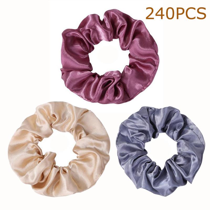 

240PCS 3 Colors High-Elastic Headwear For Women's Ponytail Solid Color Headband Patch Face Band Hairband Haar Accessoires