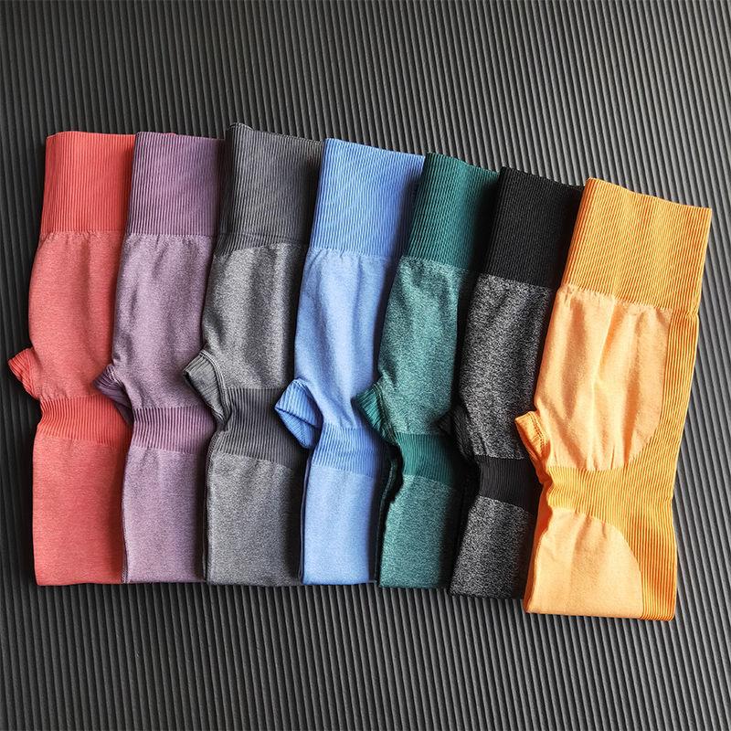 

Seamless Yoga Pants Breathable Quick Dry High-Intensity Gym Training Stretchy Basic Style Solid Color Women Slimming Leggings, Orange