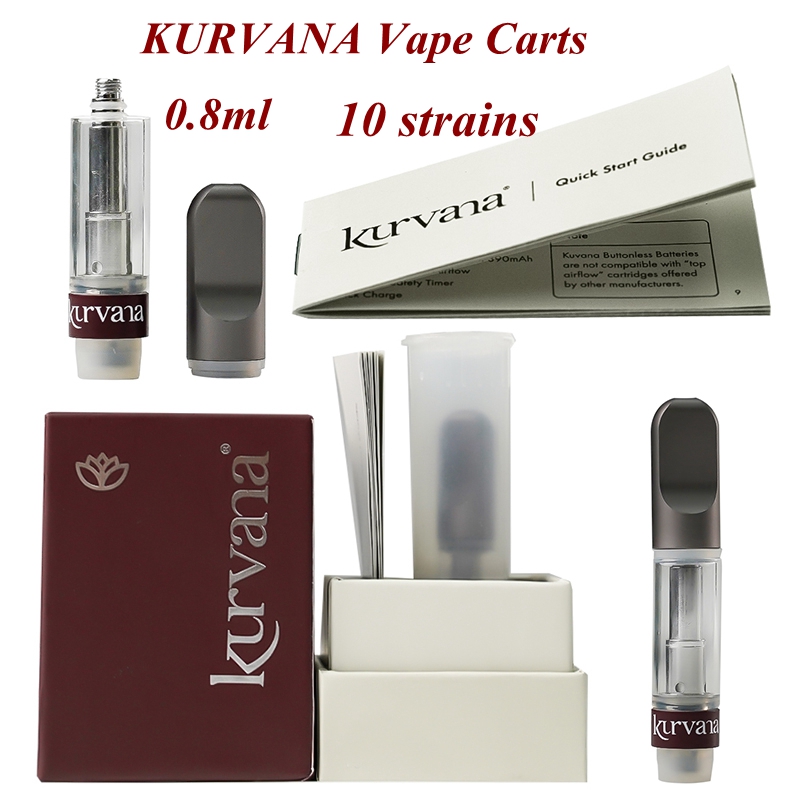 

KURVANA Empty Vape Pen Cartridges 0.8ml Ceramic Vape Carts Glass Tank Thick Oil Dab Pen Wax Vaporizer e Cigarette 510 cartridge