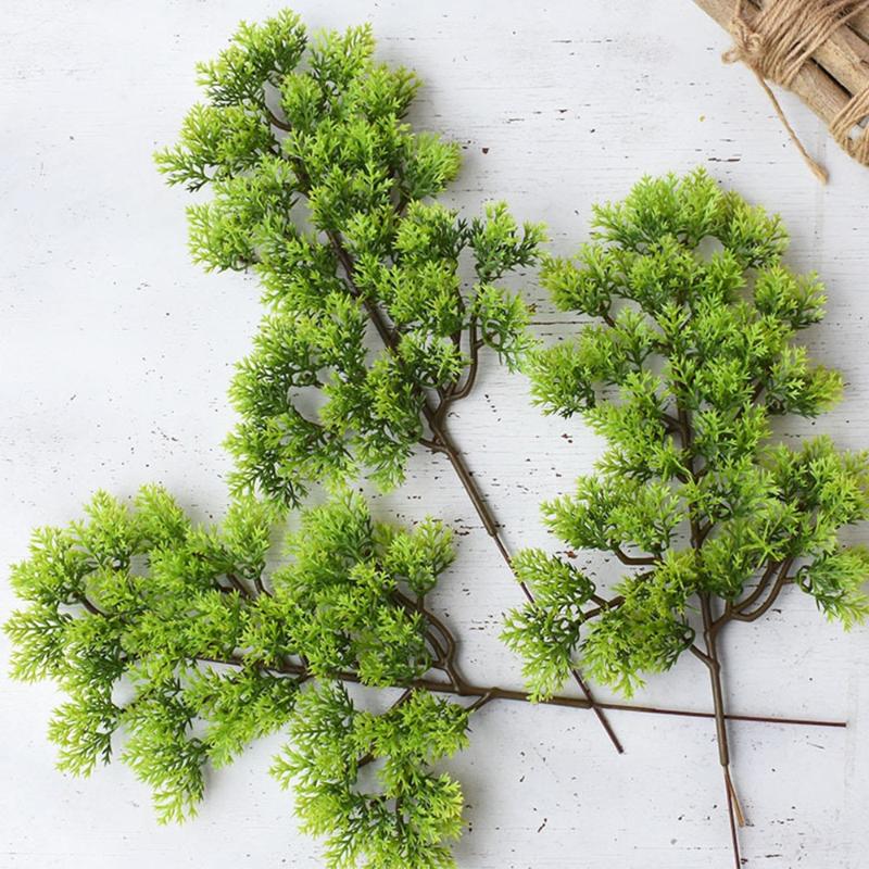 

4Pcs Pine Tree Branches Artificial Plastic Cypress Christmas Decorations Greenery Flower Leaves Wreaths Diy Artificial Plants, Green 4pcs
