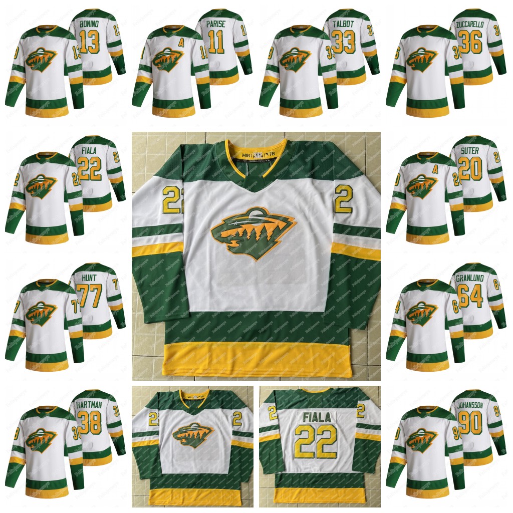 

Minnesota Wild 2021 Reverse Retro Jersey Zach Parise Kevin Fiala Kirill Kaprizov Cam Talbot Brad Hunt Nick Bonino Ryan Suter Mats Zuccarello, Green youth: size s-xl