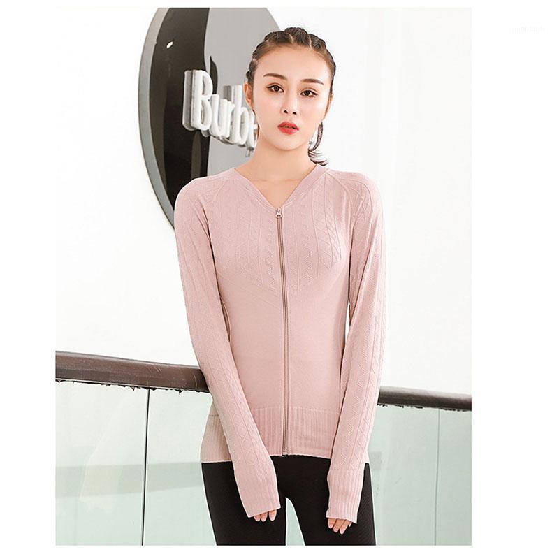 

SALSPOR Yoga Shirts Women Sports Fitness Zipper High Elastics Long Sleeve Solid Color Slim Running Althetic Shirts1, Black