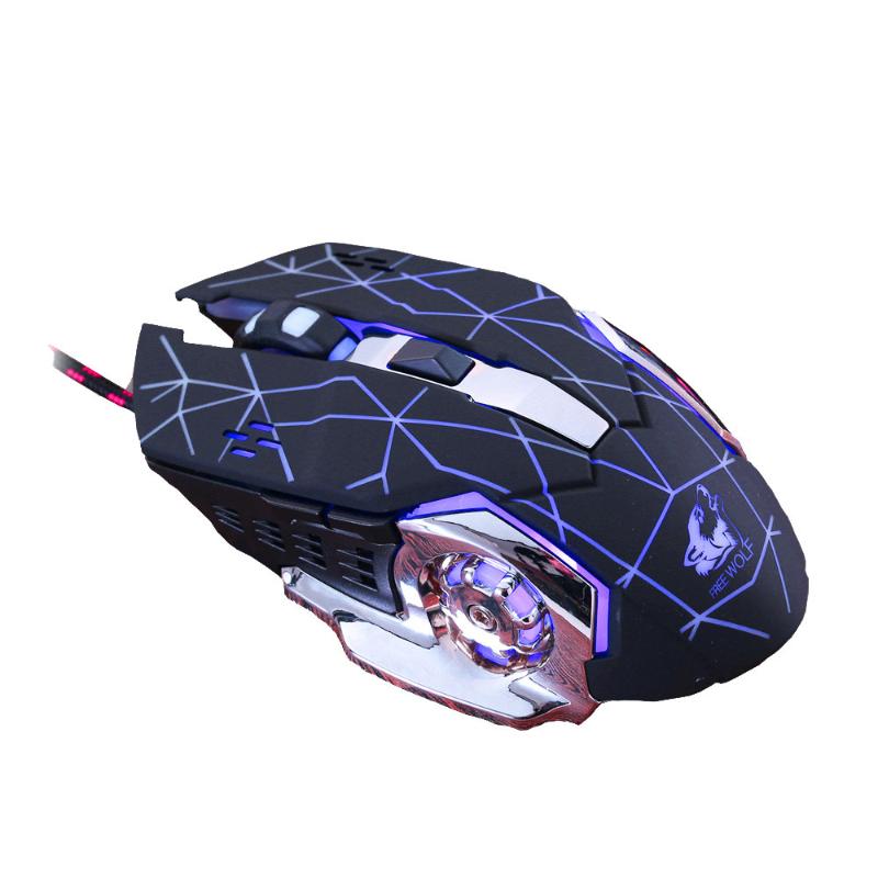 

Gamer Gaming Mouse Wired LED Light 4000DPI Optical Usb Ergonomic Pro Metal Plate Computer Mouse Foldable Travel Mute #LR2