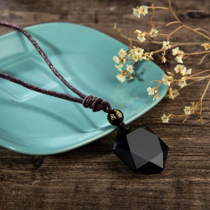 

Natural Black Obsidian star Stones Necklace Rope Couple Meditation Prayer Jewelry1