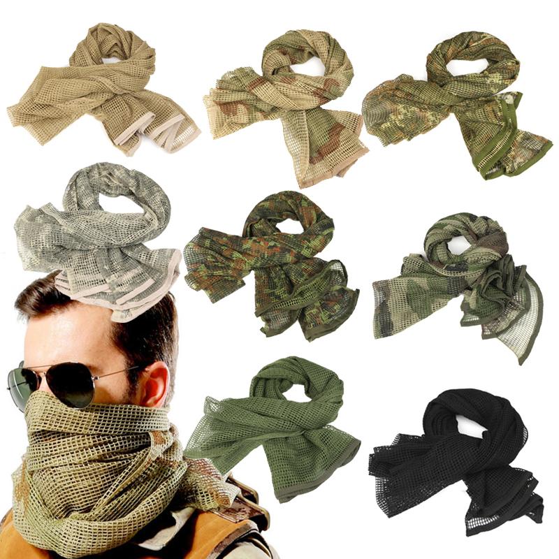 

Outdoor Tactical Scarf Camouflage Mesh Neck Scarf KeffIyeh Sniper Face Veil Shemagh Head Wrap for Camping Hunting, Green