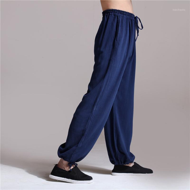 

Men Tai Chi Yoga Pant Linen Chinese Traditional Wide Leg Loose Bloomers Sweatpant Casual Jogger Workout Kungfu Martial Arts Pant1, Black