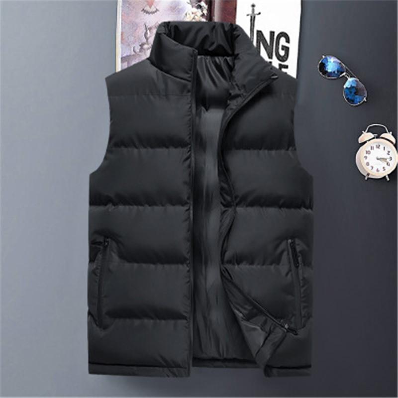 

Man Vests Down Jacket Fashion Trend Stand-up Collar Waistcoat Solid Color Vests Outerwear Designer Male Winter New Loose Casual Vest Coats