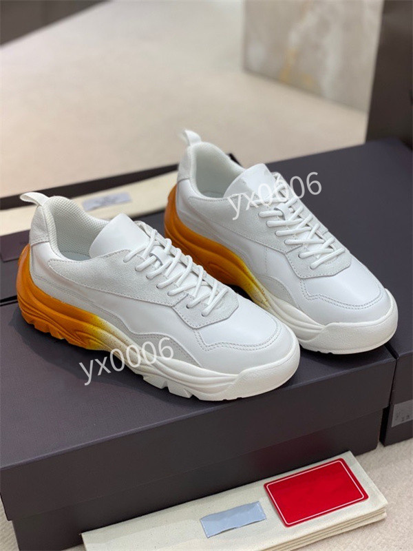 

2022 Run Away sneaker calf leather 35-46 rainbow Luxury Shoe classic runner shoes Hand-finished technical rubber casual sneakers yh211101, Choose the color