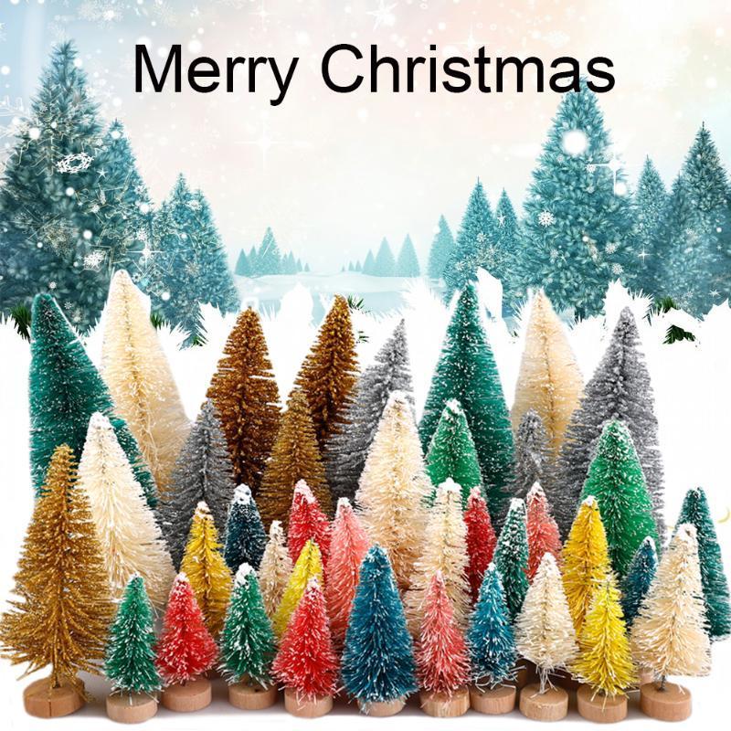 

22Pcs Mini Pine Trees Set Sisal Snow Trees Plastic Winter Snow Decoration Tabletop Crafting Party Supplies Desktop Decor1