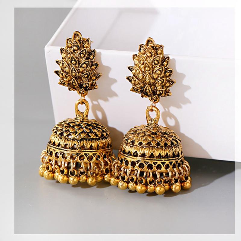 

Vintage Gold Bells Tassel Drop Earrings Boho Ethnic Tree Carved Dangle Hanging Earrings For Women Gypsy Juhmka Jewelry