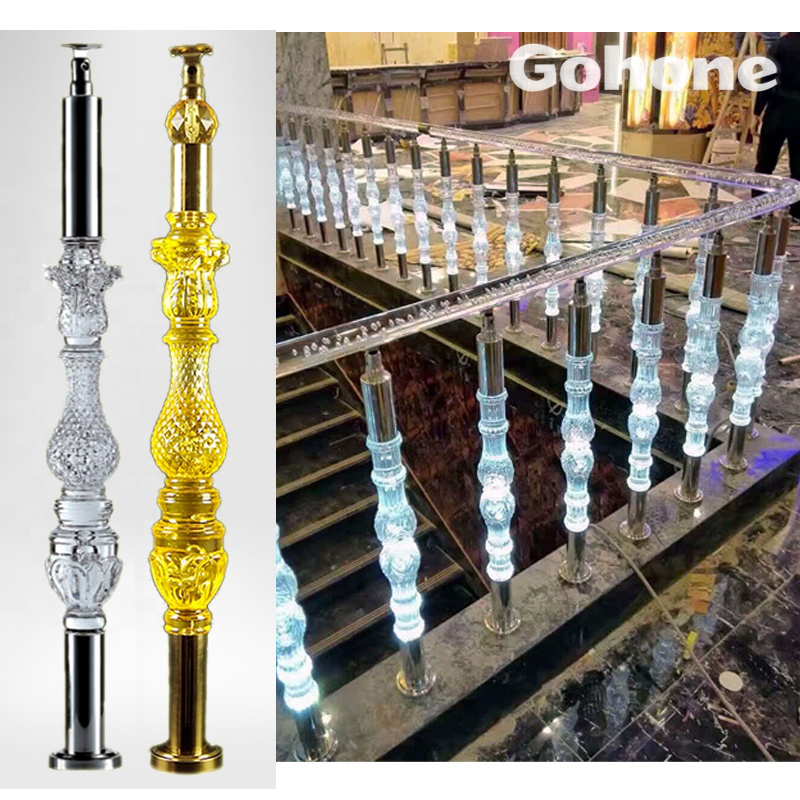 

Acrylic Armrest pillar Crystal General Column Plexiglass Bubble Stair Handrail KTV Hotel Villa Railing