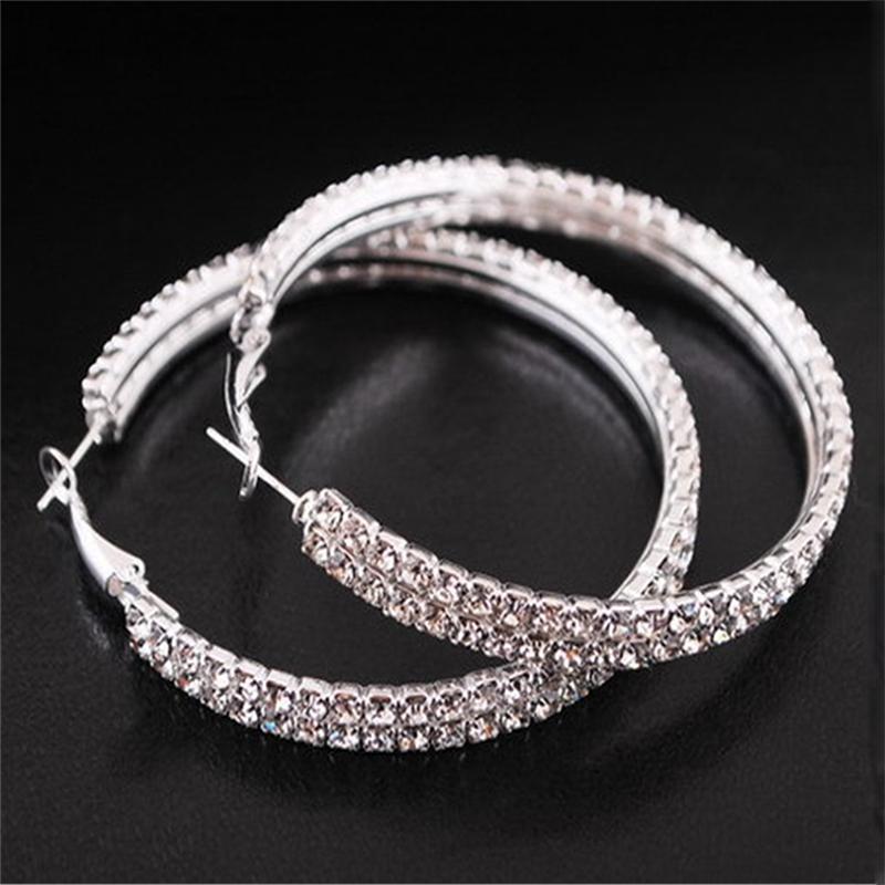 

Charm Crystal Hoop Earrings Large Woman Fashion Jewery Female Alloy Modern Women's 2021 EQ001-7
