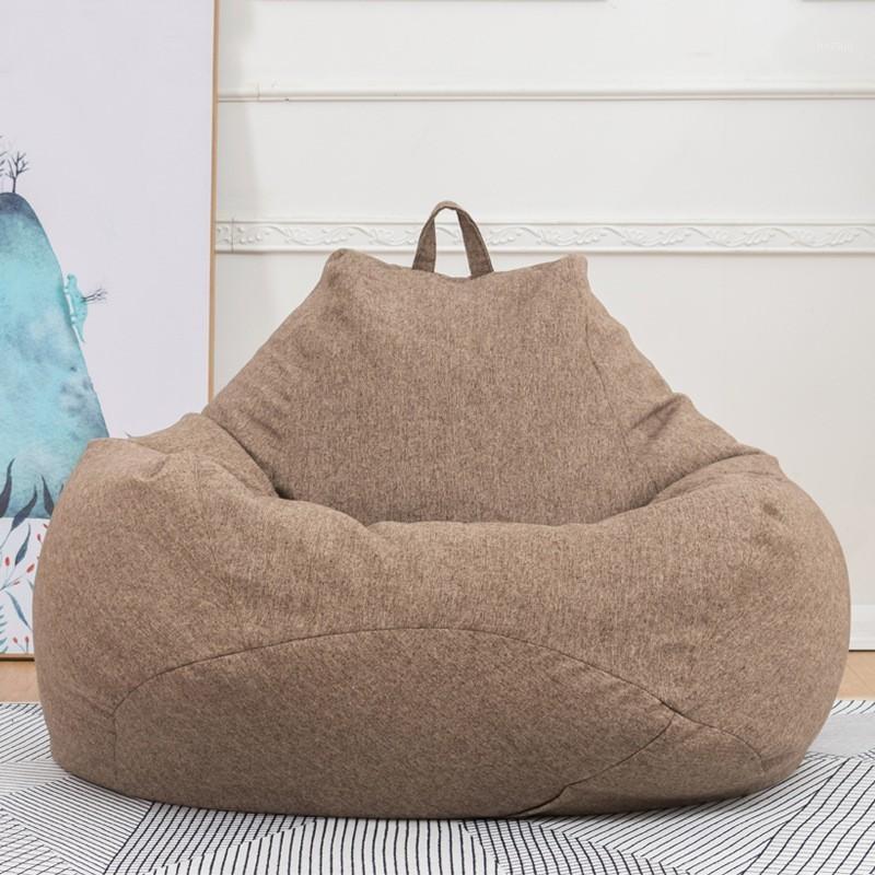 

Cotton Linen Bean Bag Sofa Cover For Living Room Balcony Tatami Single Chair Cover Home Furniture Lazy Beanbags1