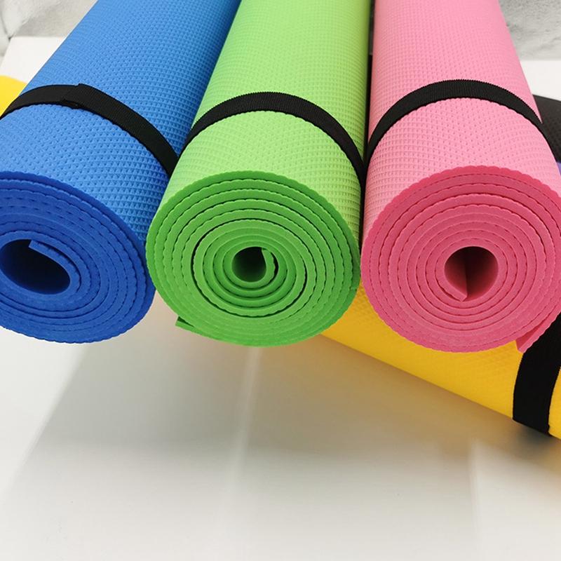 

Yoga Mat Solid Color Single-sided Embossing Fitness Yoga Mat Environmental Protection Outdoor Dance, Red