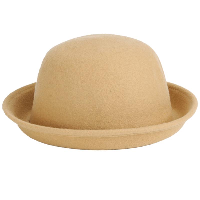 

Women Hats Fedoras Vintage Fedora Chapeau Feutre Winter felt Sombreros de fieltro Solid Fedoras Hats Cappello Bombetta Caps, Beige