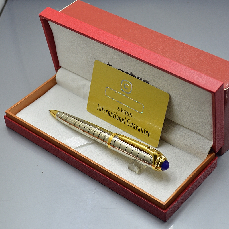 

6 Clors high quality Silver / Black Ballpoint pen administrative office stationery Supplies luxurs write refill pens with Box, Please choose