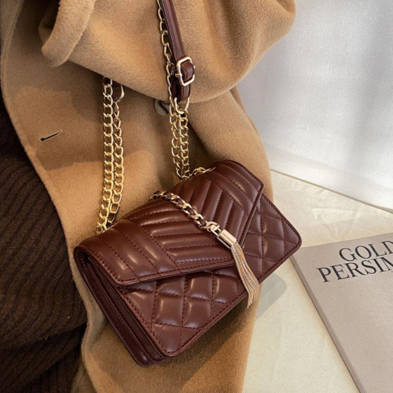 

Vintage Tassel Bag PU Leather Shoulder Bag Women Crossbody Messenger Handbag Small Flap Square Handbag, Black