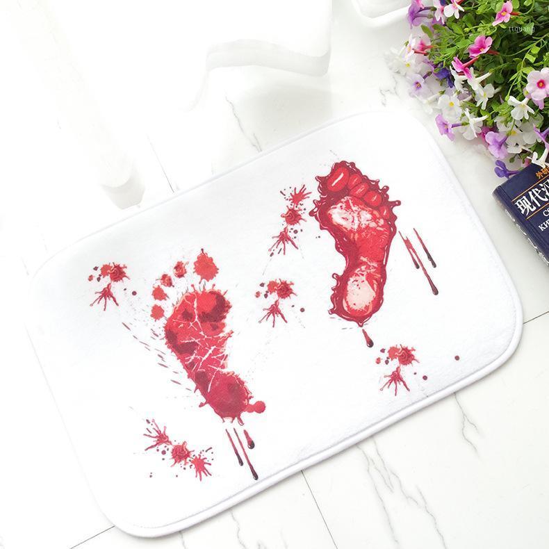 

Creative Novelty Door Blood Carpet bathroom water absorption non-slip rug Horror Terror Carpet Doormat Home Door Mats1, White